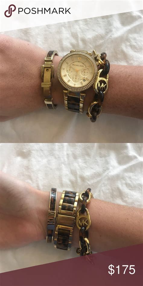 michael kors watch and bracelet combo